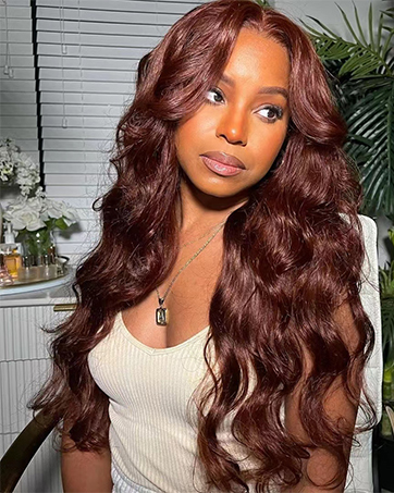 reddish brown lace front wigs human hair