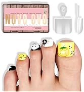 NOVO OVO Extra Short XS XXS Toe Nail Tips Sharp Square Press on Full cover, Soft Gel False Toenai...