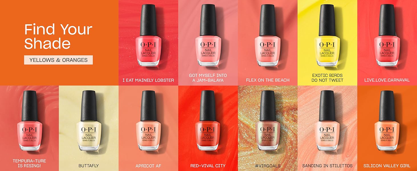 OPI Nail Lacquer Nail Polish | Opaque Bright Orange Crème Chip Resistant Nail Polish