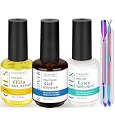 LOUINSTIC Gel Nail Polish Remover - Gel Polish Remover Kit with Cuticle Oil & Latex Tape & Colore...