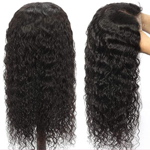 water wave closure wig human hair