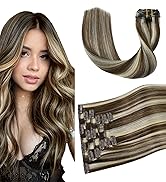 22 In Clip in Hair Extensions 70G Natural Black 100% Remy Human Hair Clip in Extensions Soft Silk...