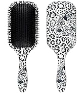 Denman Tangle Tamer Ultra (Hidden Leopard) Detangling Paddle Brush For Curly Hair And Black Natur...