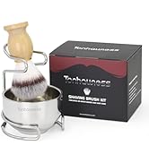 Shaving Brush Set for Men, 3 in1 Shaving Kit Includes Nylon Badger Hair Shaving Brush, Stainless ...