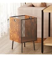 Yuyetuyo 8.5 Gallon Retro Wooden Trash Can with Metal Mesh – Large Wastebasket with Handles & Leg...