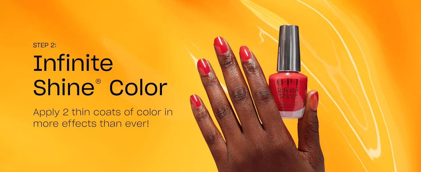 OPI Infinite Shine Long Lasting Nail Polish Color 3-Step System Apply 2 Thin Coats