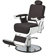 Pibbs 660 Grande Barber Chair for Professional Barbershops, Padded & Upholstered Seat, Armrests, ...