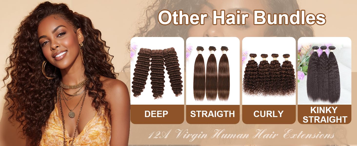 curly human hair bundles brown