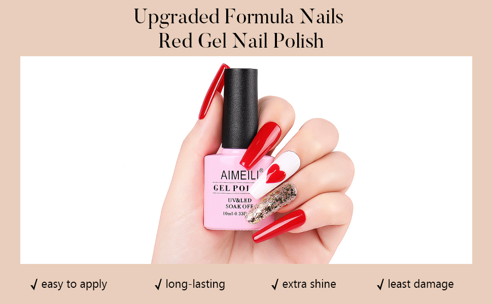 red gel nail polish