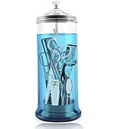 Disinfecting Jar with Removable Basket, 35 Oz Manicure Disinfectant Jar for Nail, Glass Salon Dis...
