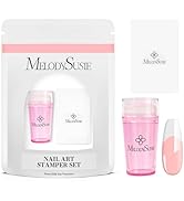MelodySusie French Nail Stamper, Nail Stamper Kit 2PCS, Silicone Nail Stamp with a Scraper, Nail ...
