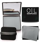Erinde Oil Blotting Sheets for Face with Mirror and Puff, 300 Sheets Oil Blotting Paper for Oily ...