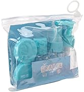 Mekupeu 7 Pack Portable Small Travel Squeeze Kit Reusable Cosmetic Container Lotion Pump Spray Fl...