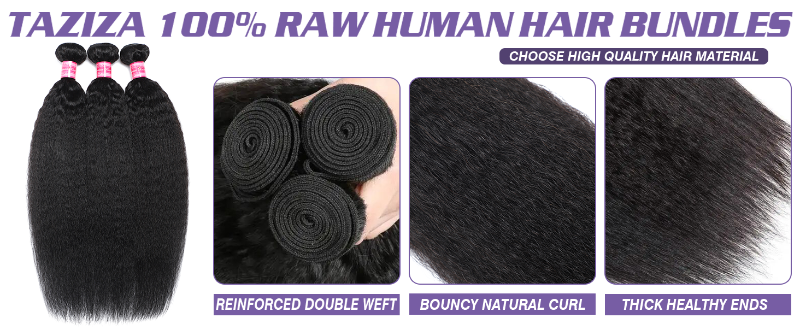 raw kinky straight bundles human hair