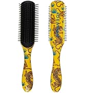 Denman Curly Hair Brush D3 (Tiger) 7 Row Styling Brush for Detangling, Separating, Shaping and De...
