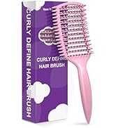 Curly Hair Brush & Curl Defining Brush – Easily Detangles Knots with Less Pulling – Styles Wet or...