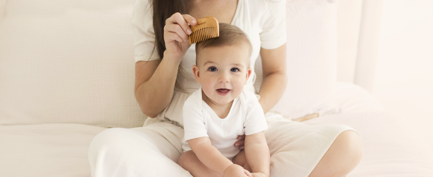 baby hair brush comb newborn set wooden goat bristles cradle cap boys girls toddlers hairbrush