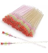 Mekupeu 100 Pieces Disposable Crystal Spoolies Mascara Wand Lash Wand Applicatores Eyelash Brushe...