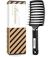 Hair Brush, Boar Bristle Hair Brush Faster Blow Drying, Professional Curved Vent Styling Hair Bru...