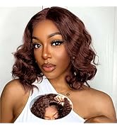 Ailwelia Chocolate Brown 5x5 Glueless Body Wave Bob Wig Human Hair Glueless Bob Wig For Black Wom...