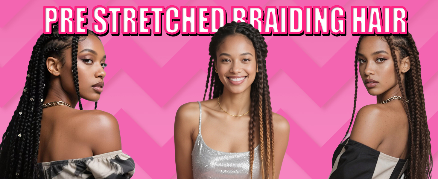 MIYPMUNS Pre Stretched Braiding Hair  Extensions 8 Packs