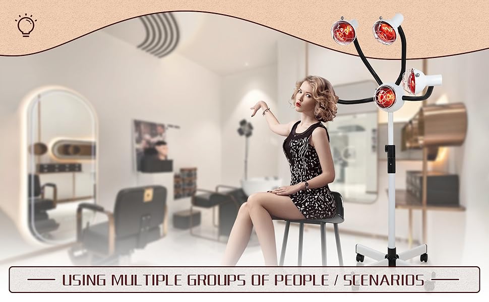 5 Head 750W Infrared Heat Lamp Red Light