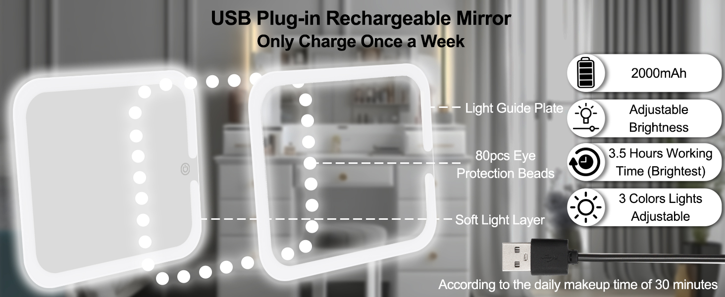 rechargeable mirror