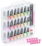 Beloving Nail Polish Organizer, 48 Bottles Transparent Nail Polish Holder with Adjustable Divider...