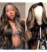 Glegov Ombre Lace Front Wig Human Hair 13x6 HD Transparent Body Wave 24 Inch Lace Frontal Wigs Hu...