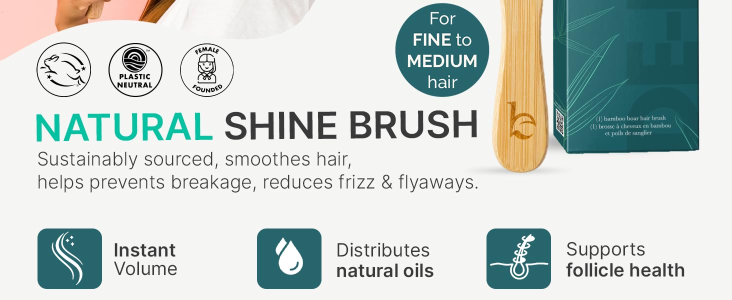 bristle hair brush women men's soft for boars boar fine fade sleek smoothing hairbrush
