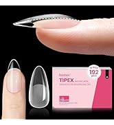 Beetles Tipex Instant Apex Nail Tips Almond Medium Acrylic Nail Tips, Pre-Etched Pre-Building Str...