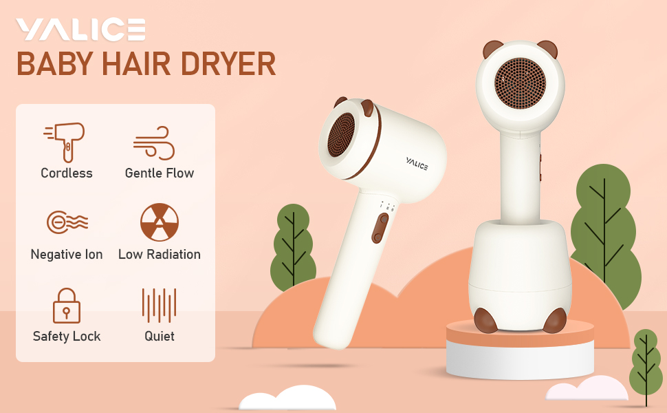 Cordless Kids Hair Dryer F2khaki
