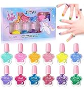 ETYJO Kids Nail Polish 12 Colors Non Toxic Nail Polish Kit Water-Based Natural Safe Low Odor Peel...