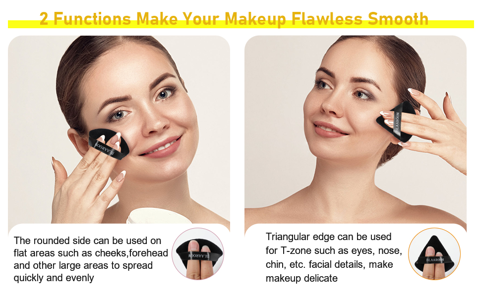 Powder Puff Face Makeup Velour Soft Triangle Powder Puffs