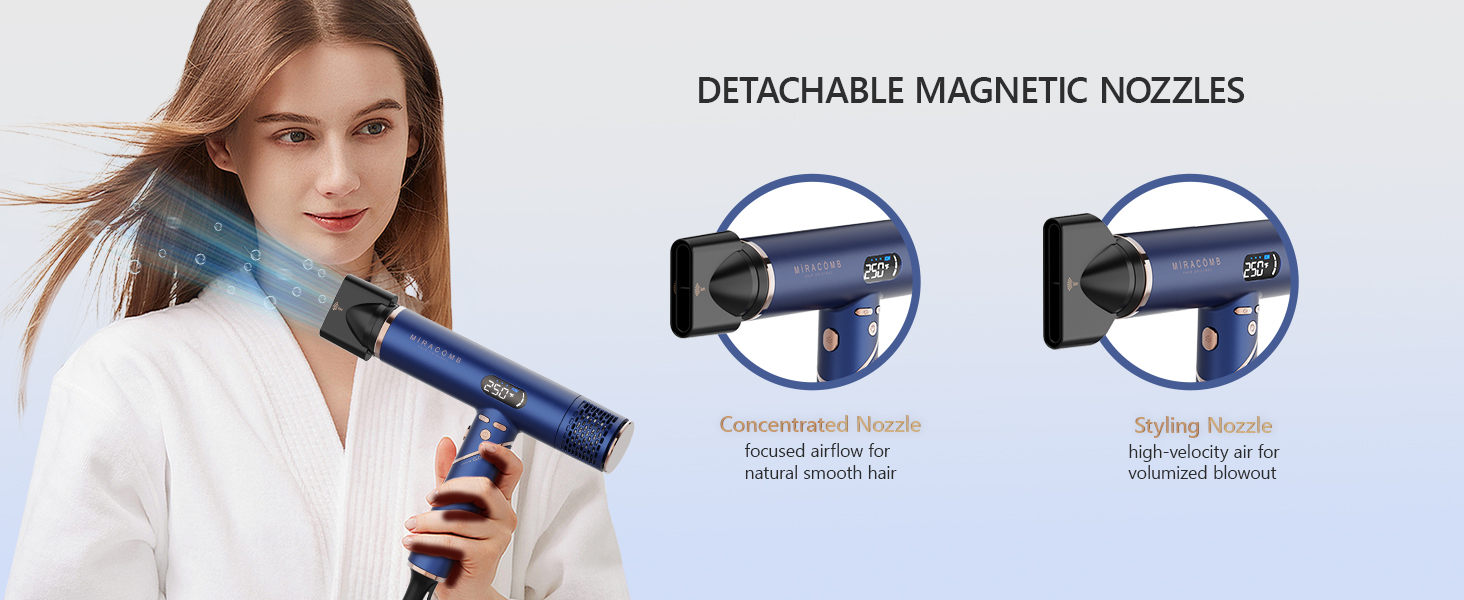 MIRACOMB Foldable Hair Dryer Ionic Blow Dryer
