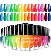 Morovan Nail Polish Set Fingernail: Rainbow Quick Dry 15 Vibrant Colors Nail Polish Kit Neno Regu...