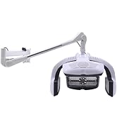 Wall-Mounted Hair Dryer and Infrared Steamer - 1250W Hair Color Processor with Swivel Arm, LED, M...