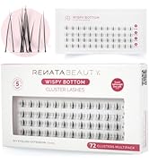 Renata Beauty Wispy Bottom Cluster Lashes - 72 pcs Multipack, 6mm Length, Feather-Light Under-Eye...
