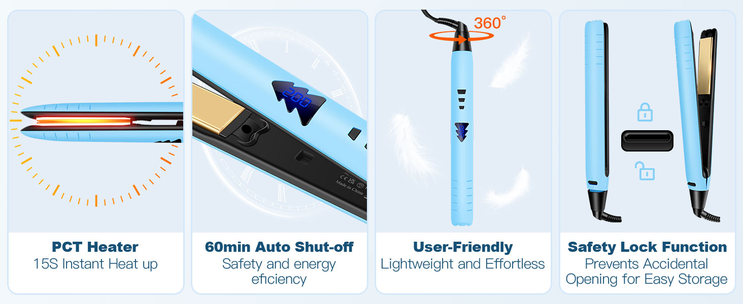 Adjustable Temperature Straightener – Multiple Heat Settings for Fine, Thick, or Curly Hair