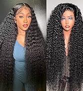 PIOPIC 13x6 Water Wave Lace Front Wigs Human Hair Pre Plucked 180 Density HD Transparent 13x6 Fro...