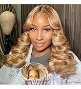 Ailwelia Highlight Ombre 5x5 Closure Body Wave Bob Wigs Human Hair 200% Density 5x5 Hd Lace Closu...