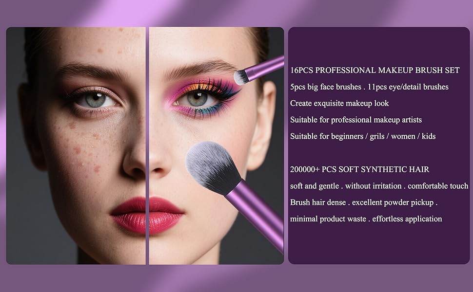 Perfect makeup, delicate application, concealer, loose powder, foundation make-up, eye shadow