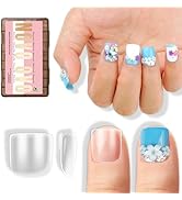 NOVO OVO Extra Short XS XXS Square Round Nail Tips for Wide and Short Nail Beds, Thick Full Cover...