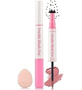 Erinde Natural Freckle Stamp Blush Pen, 2 in 1 Light Brown Liquid Freckle Stamp & Soft Pink Liqui...