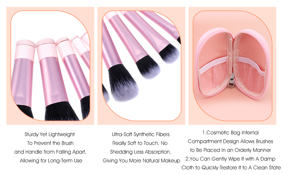 10 Pcs Travel Makeup Brush Set with Pack 
