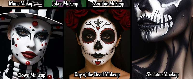 white and black face paint