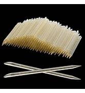Crystal Nail Art Cuticle Pusher Sticks, 100 pcs Disposable Double-Sided Cuticle Remover Set Hygie...