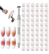 SUTOKAKA 150Pcs Soft Nail Sponges for Ombre Aura Nails Tiny Mini White Makeup Sponges Nail Art Br...