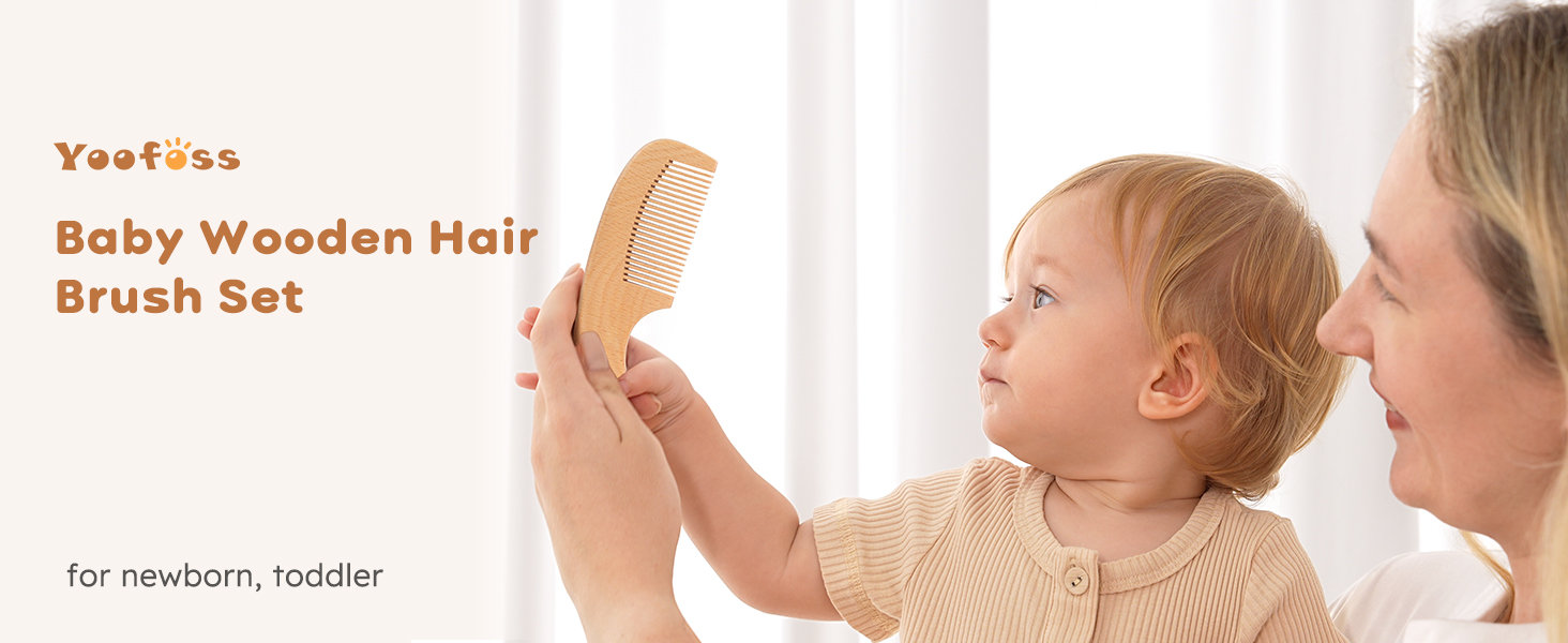 Wooden Hair Brush Set