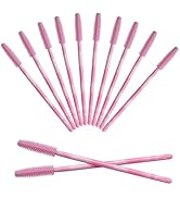 Mekupeu 50pcs Silicone Mascara Wand,Disposable Eyelash Brushes,Soft Lash Spoolie Brush For Eyelas...
